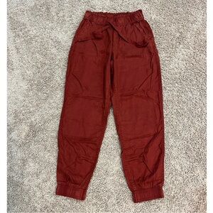 Red jogger pants
